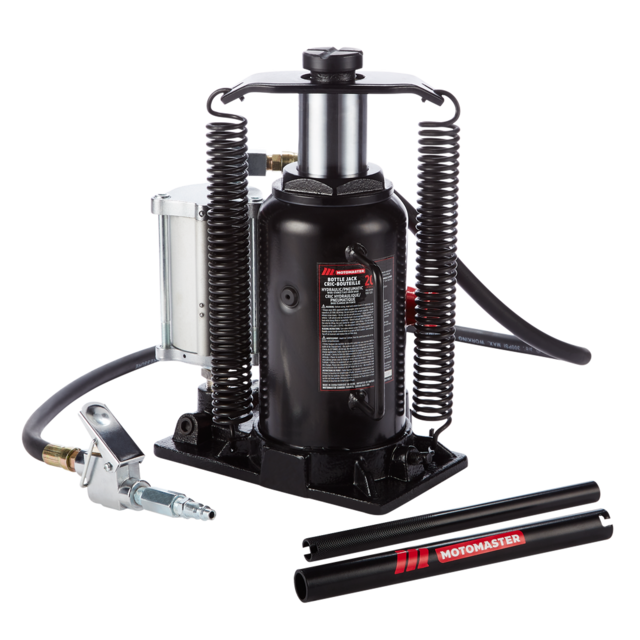 MotoMaster Pneumatic / Hydraulic Bottle Jack w/ Quick Connector, 20Ton