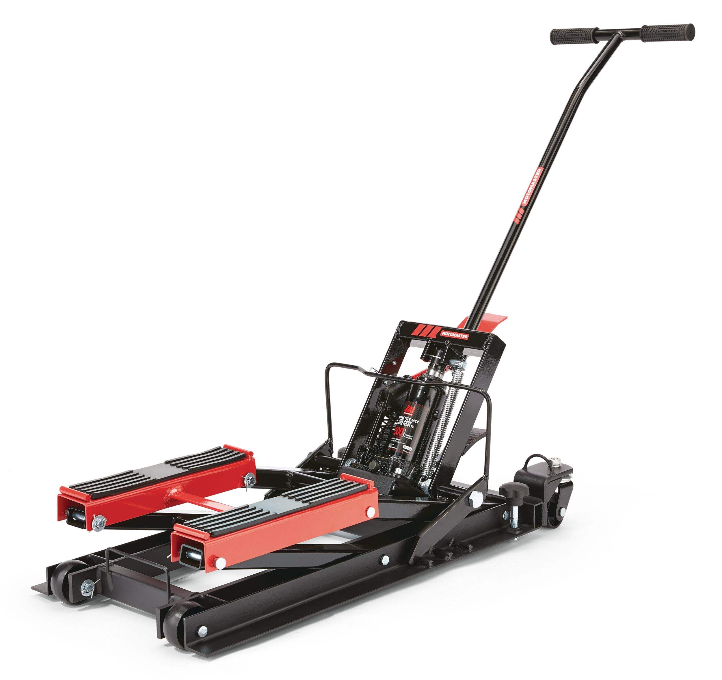 MotoMaster Complete Lift Motorcycle / ATV Jack w/ Removable Handle 1500-lb Front_Three_Fourths_Angled_Left