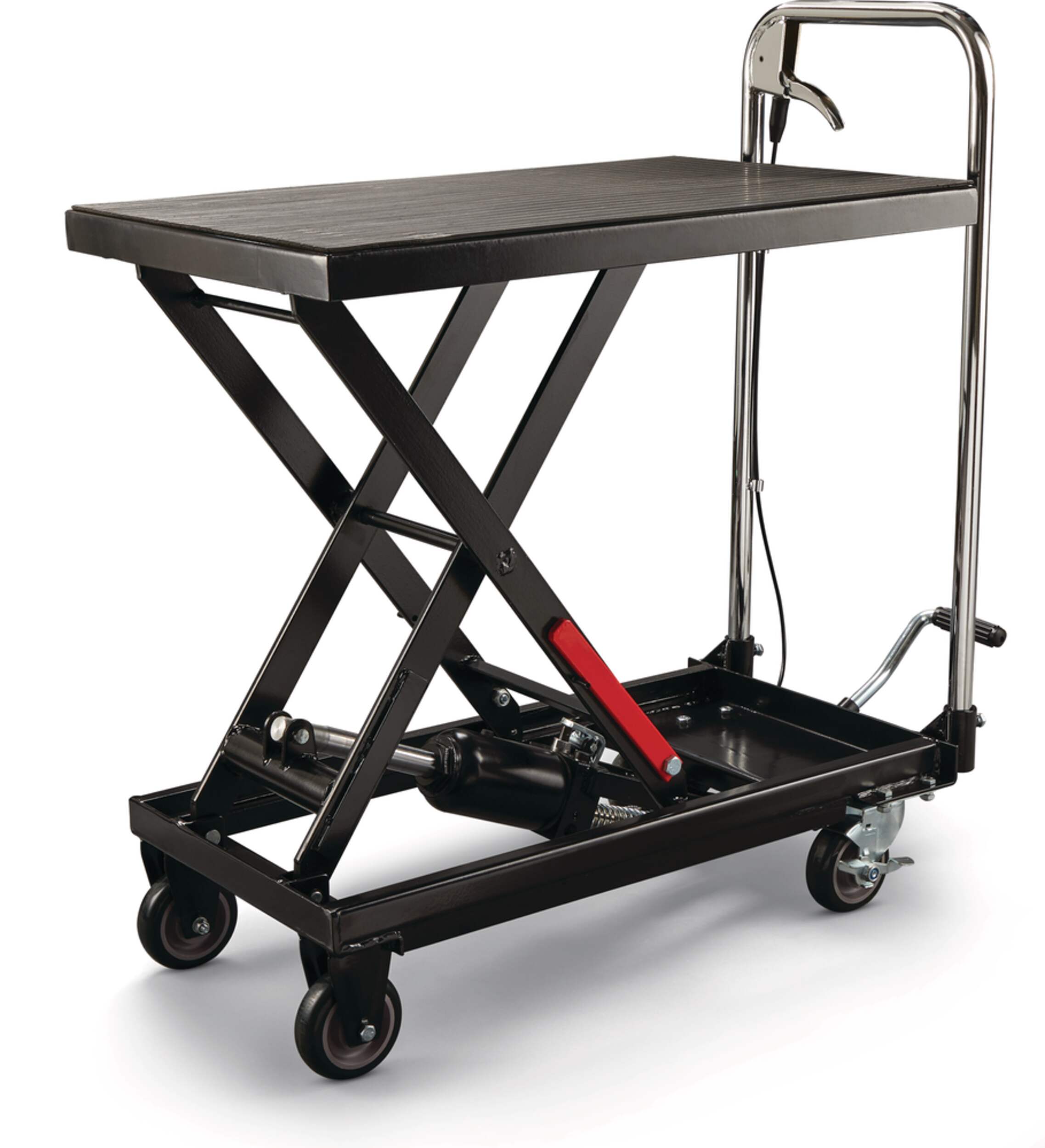 MotoMaster Rolling Lift Cart w/ Adjustable Height, 500-lb Front_Angled_Left