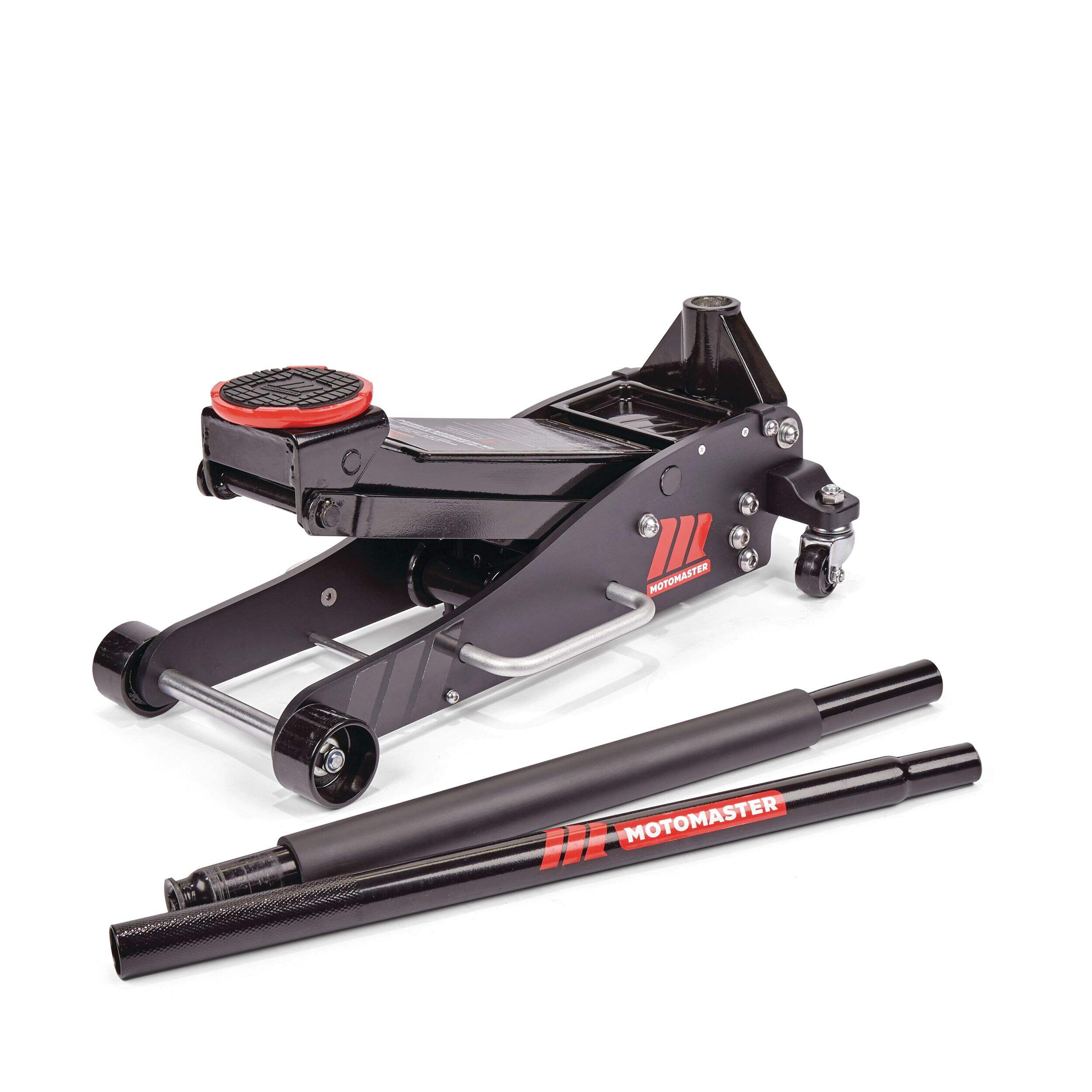 MotoMaster Quick Lift Steel/Aluminum Garage Jack, 3-Ton, Black Front_Three_Fourths_Angled_Left