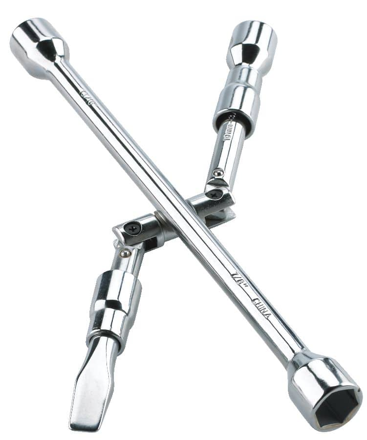 Folding 4 clearance way lug wrench