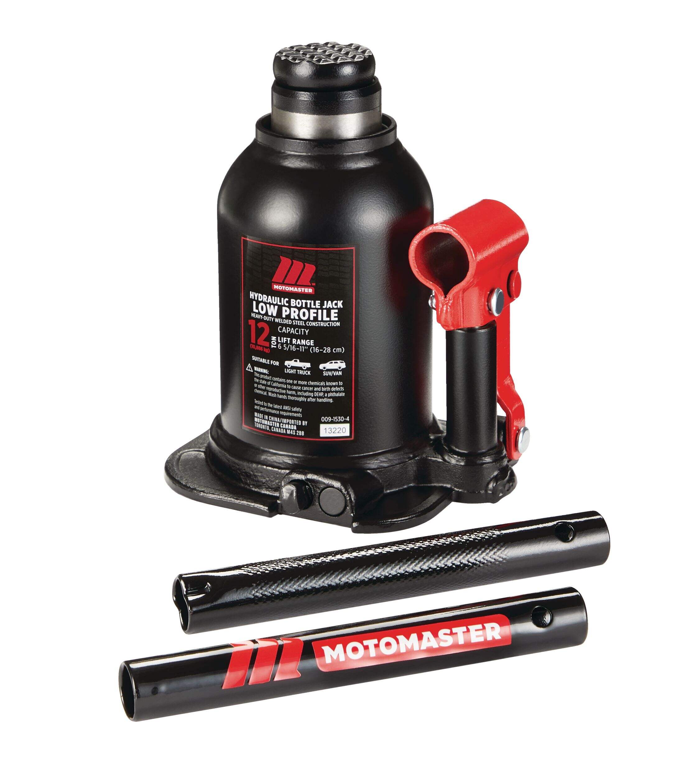 MotoMaster Heavy-Duty Low Profile Hydraulic Jack, 12-Ton Front_Angled_Left
