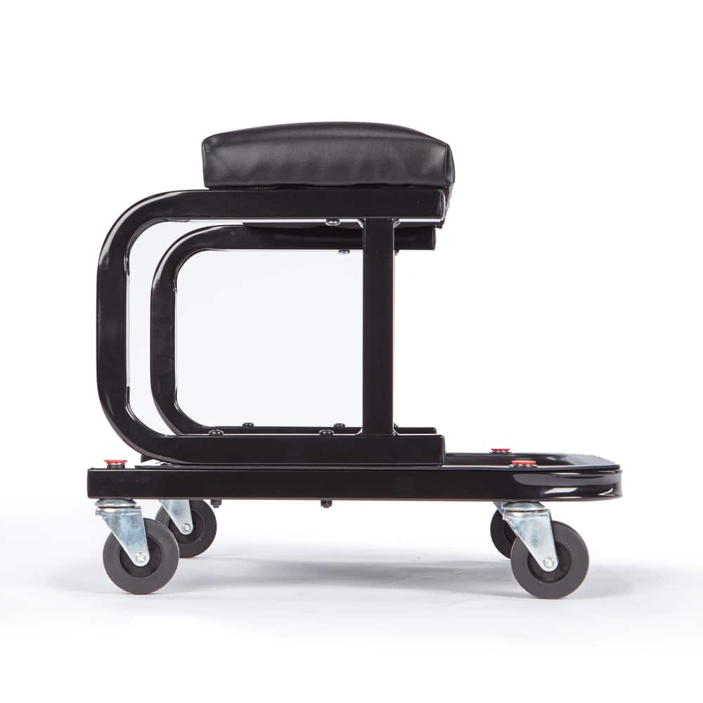 WEN 73011 Rolling Mechanic Seat with Onboard Storage 250-Pound Capacity 