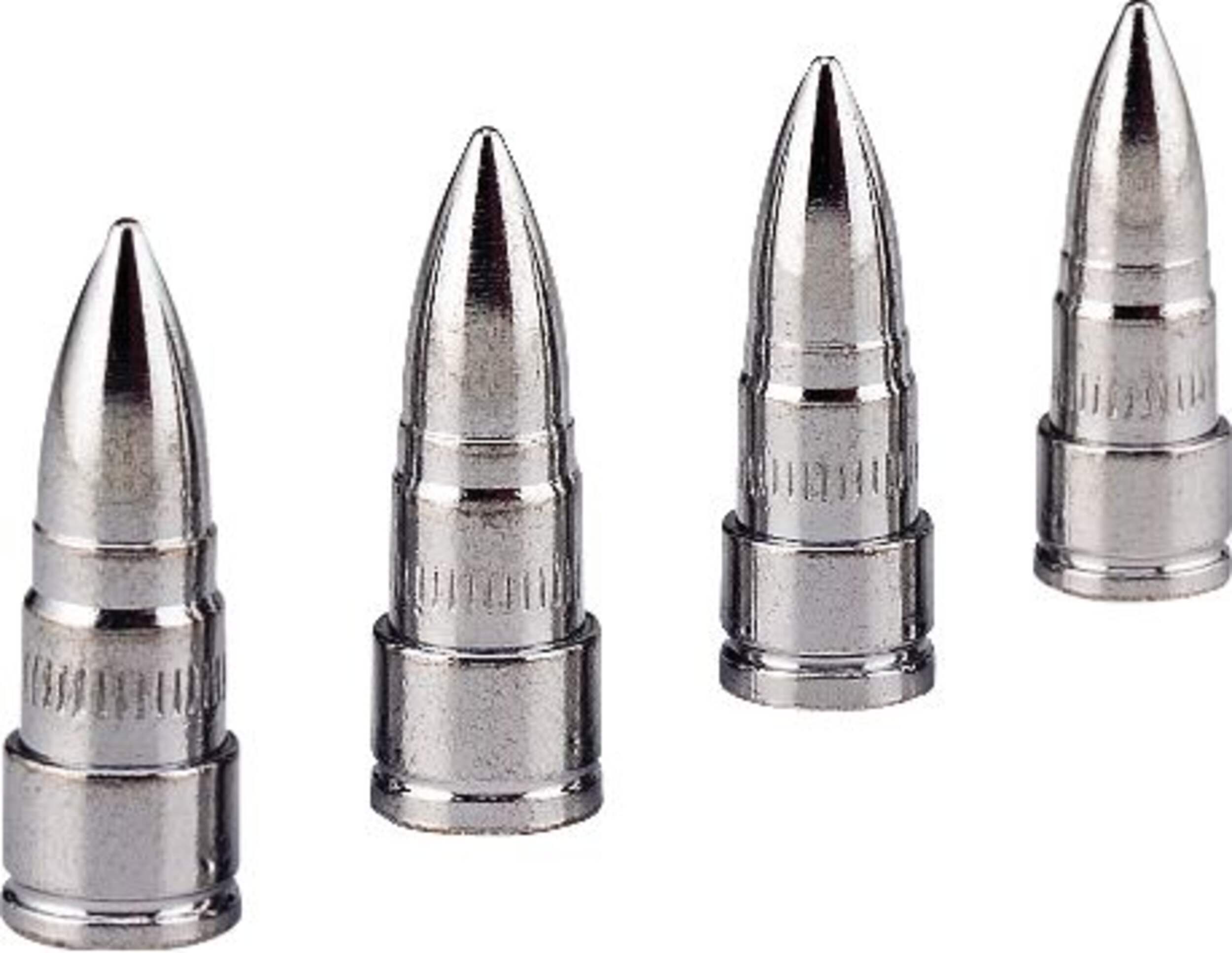 Victor Chrome Bullet Tire Valve Stem Caps, 4-pcs Front_Flat