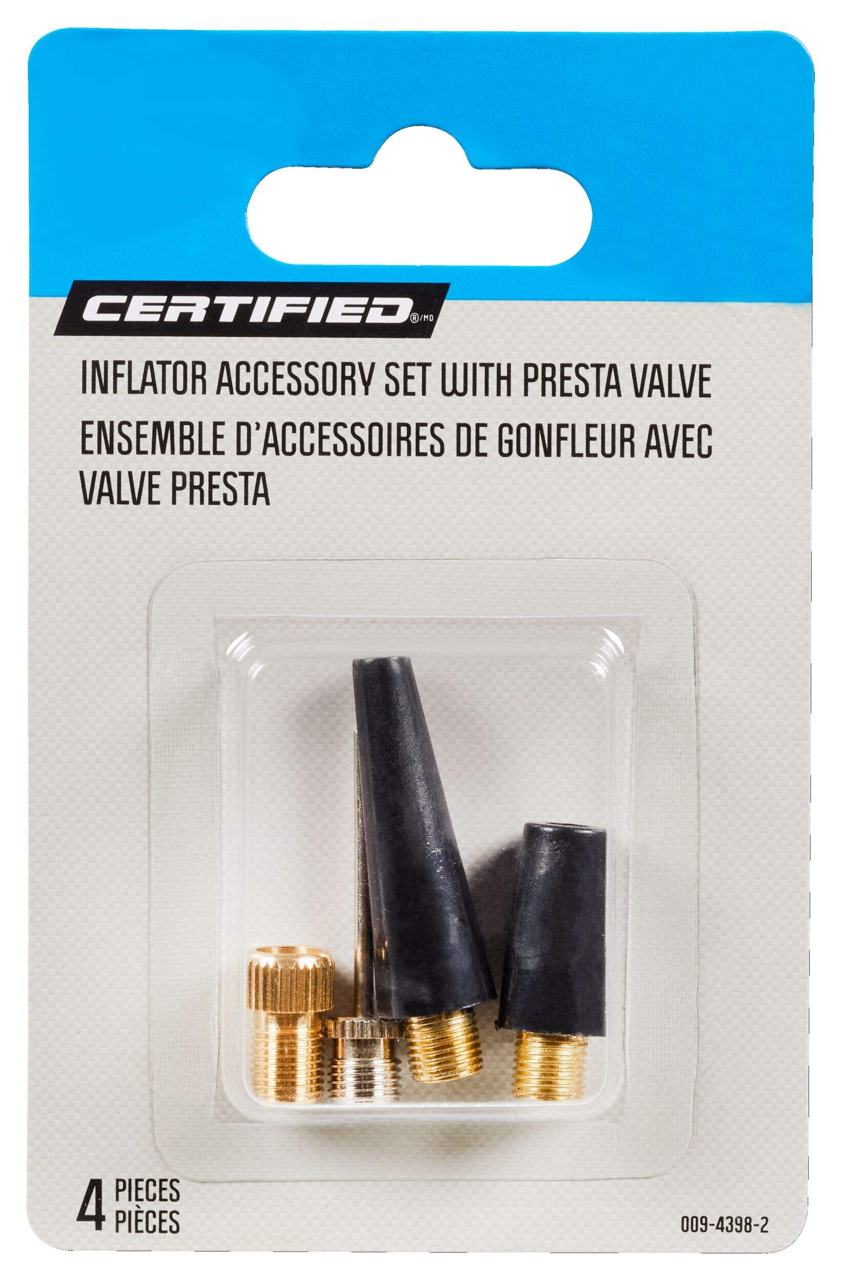 Certified Inflator Accessory Set with Presta Valve Adaptor Front_Flat