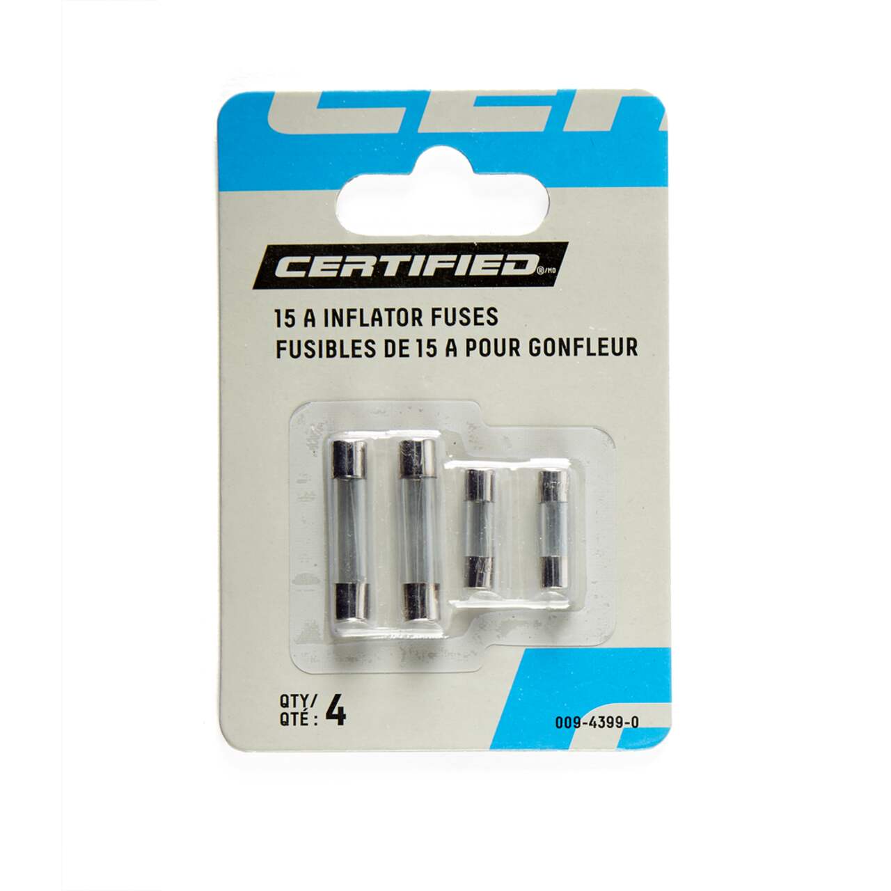 Certified 15 A Universal Inflator Fuses, 4-pk