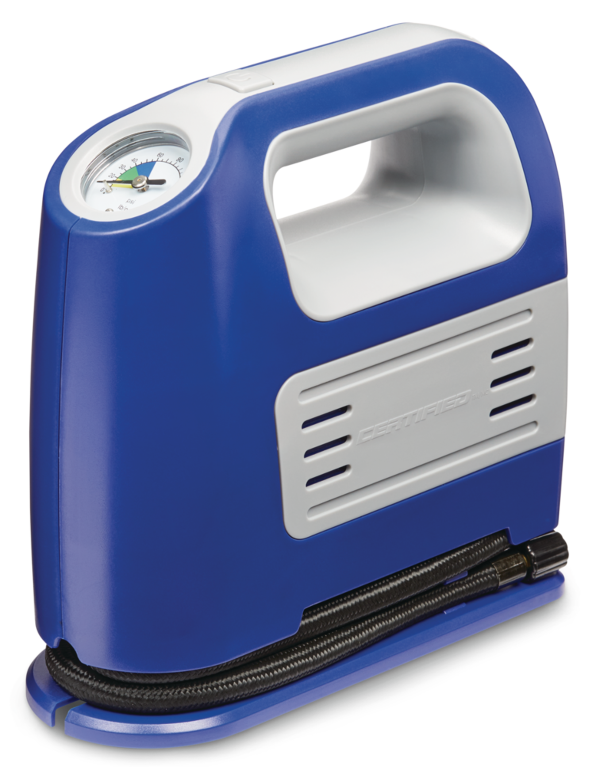 Certified 12V Air Compressor/Tire Inflator, 5 Min Front_Angled_Left