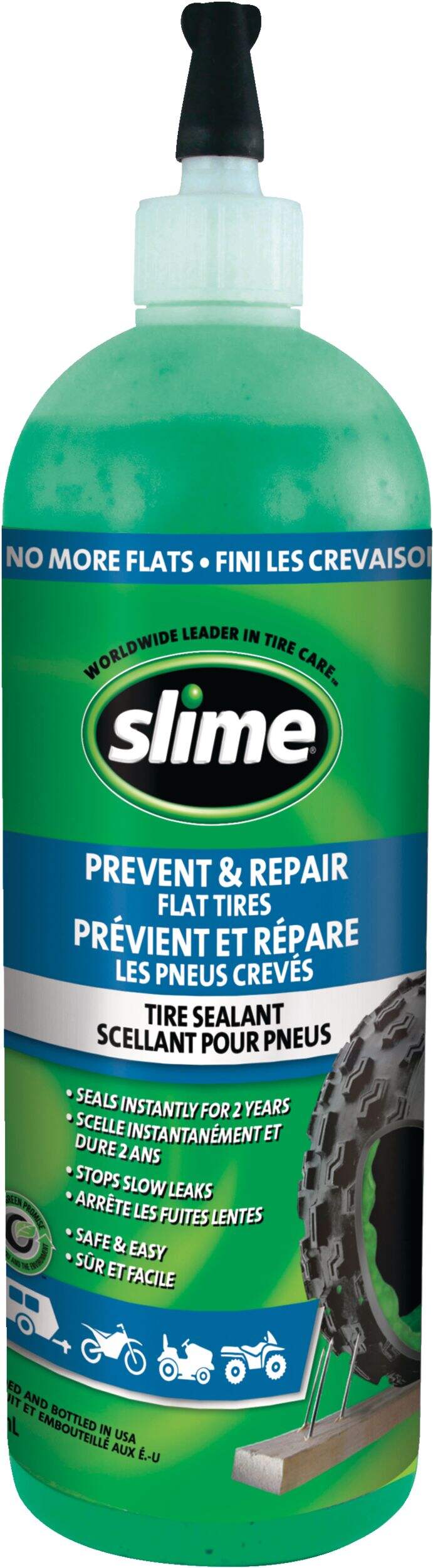 Slime® Prevent & Tire Repair Tire Sealant, 710-mL Front_Flat