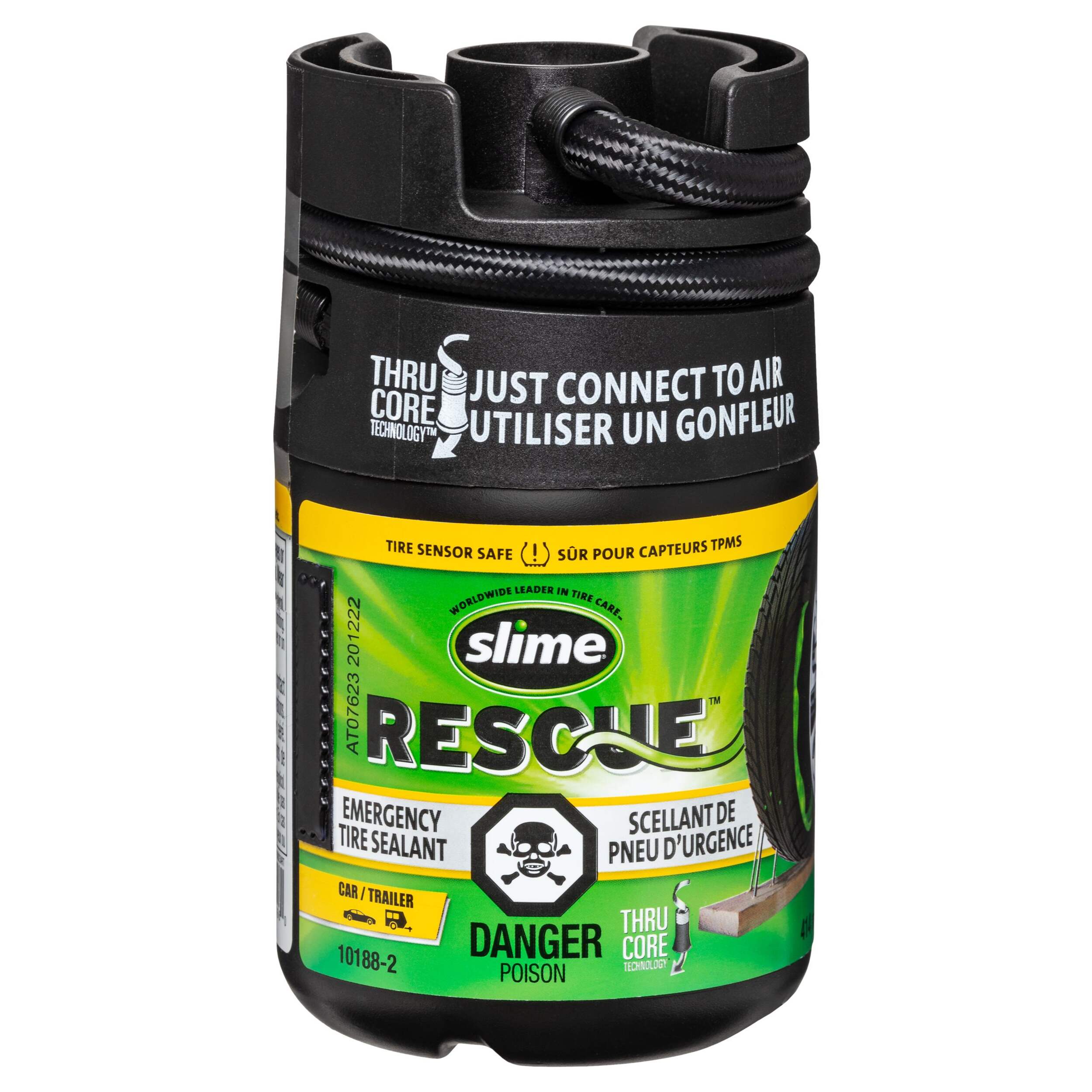 Slime Rescue Emergency Tire Sealant, TPMS Safe, 414mL Front_Flat