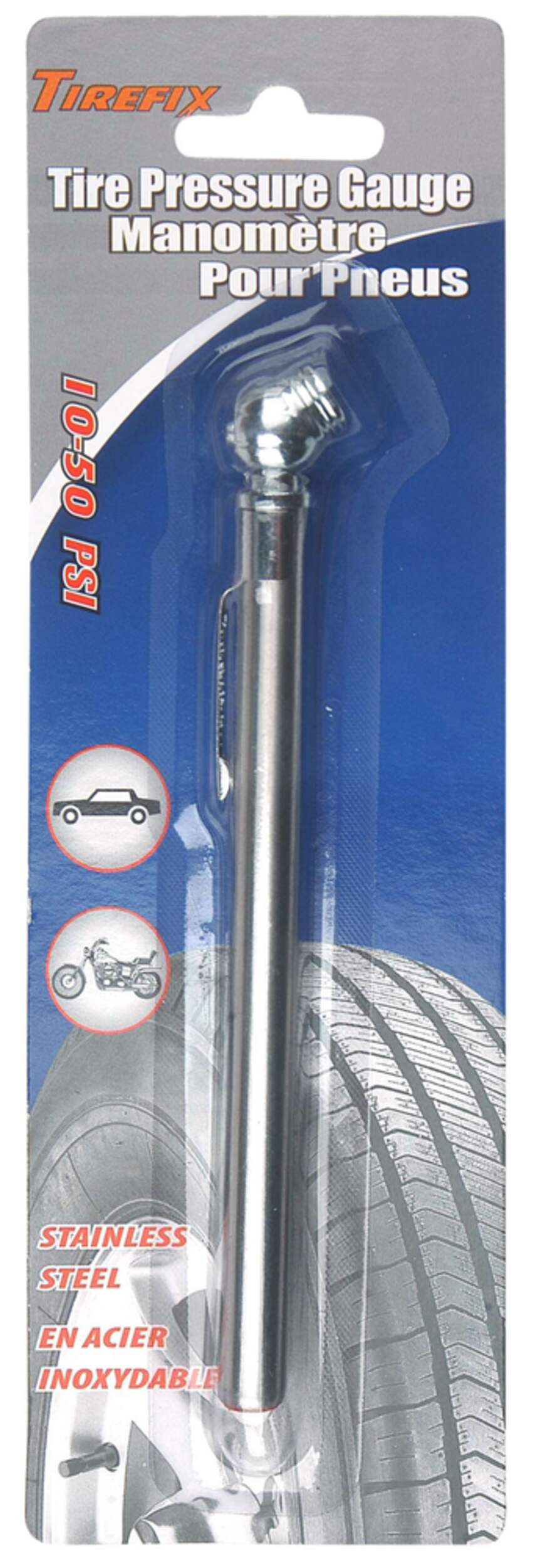 Manomètre à  pneus en inox Tire Fix Front_Flat