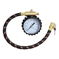 Certified Heavy Duty Tire Pressure Gauge, w/ Dial, 0-100 PSI Front_Flat