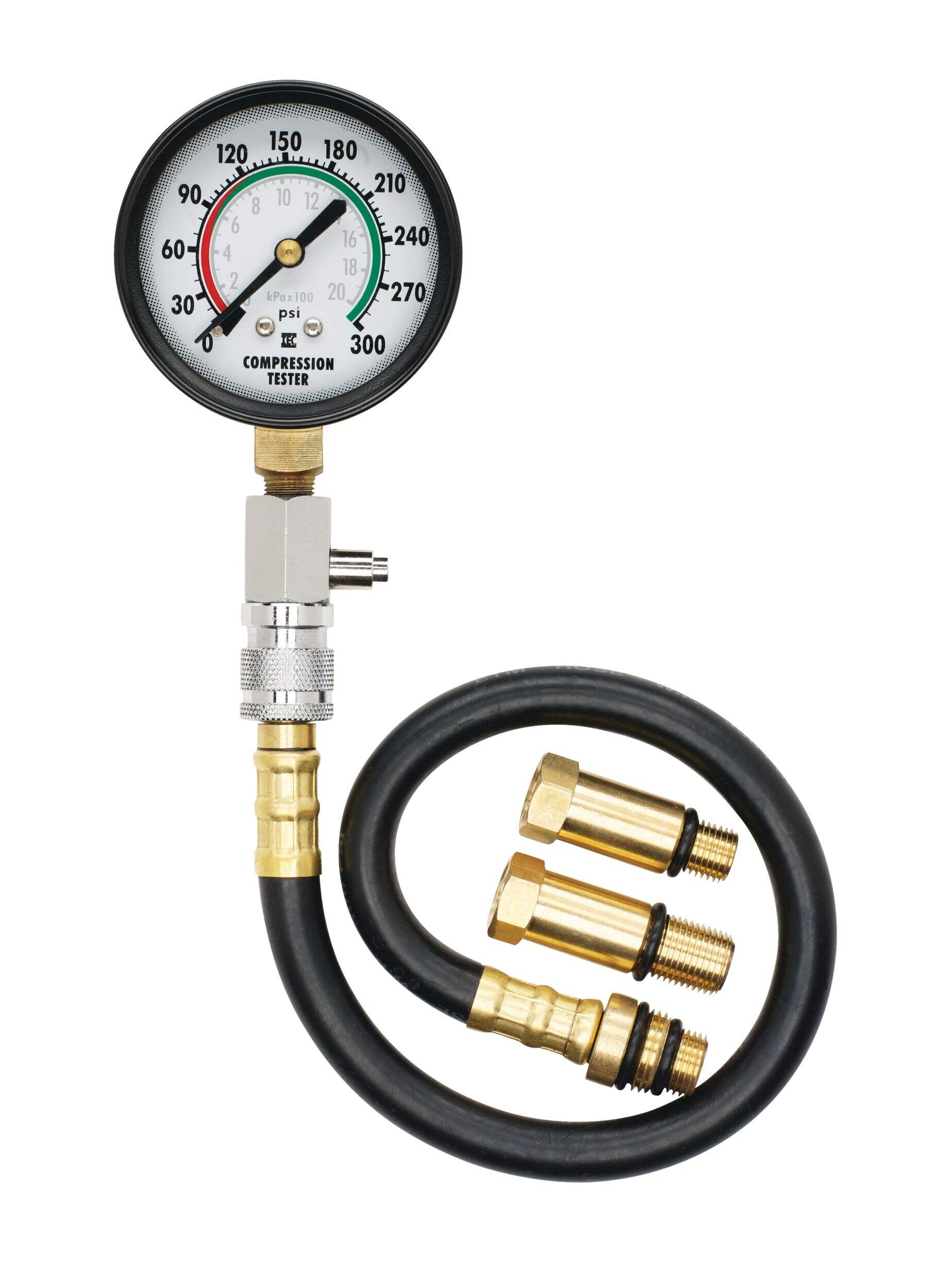 Equus 3612 Compression Tester Kit w/ Adapter, 4-pc Front_Flat