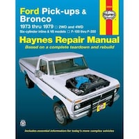 Manuel de réparation automobile Haynes, camionnettes Ford et Bronco 1973 à 1979, 36054 Front_Flat