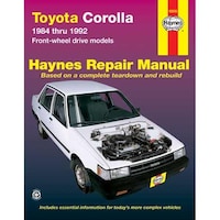 Toyota Corolla 1984 thru 1992 Haynes Repair Manual, 92035 Front_Flat