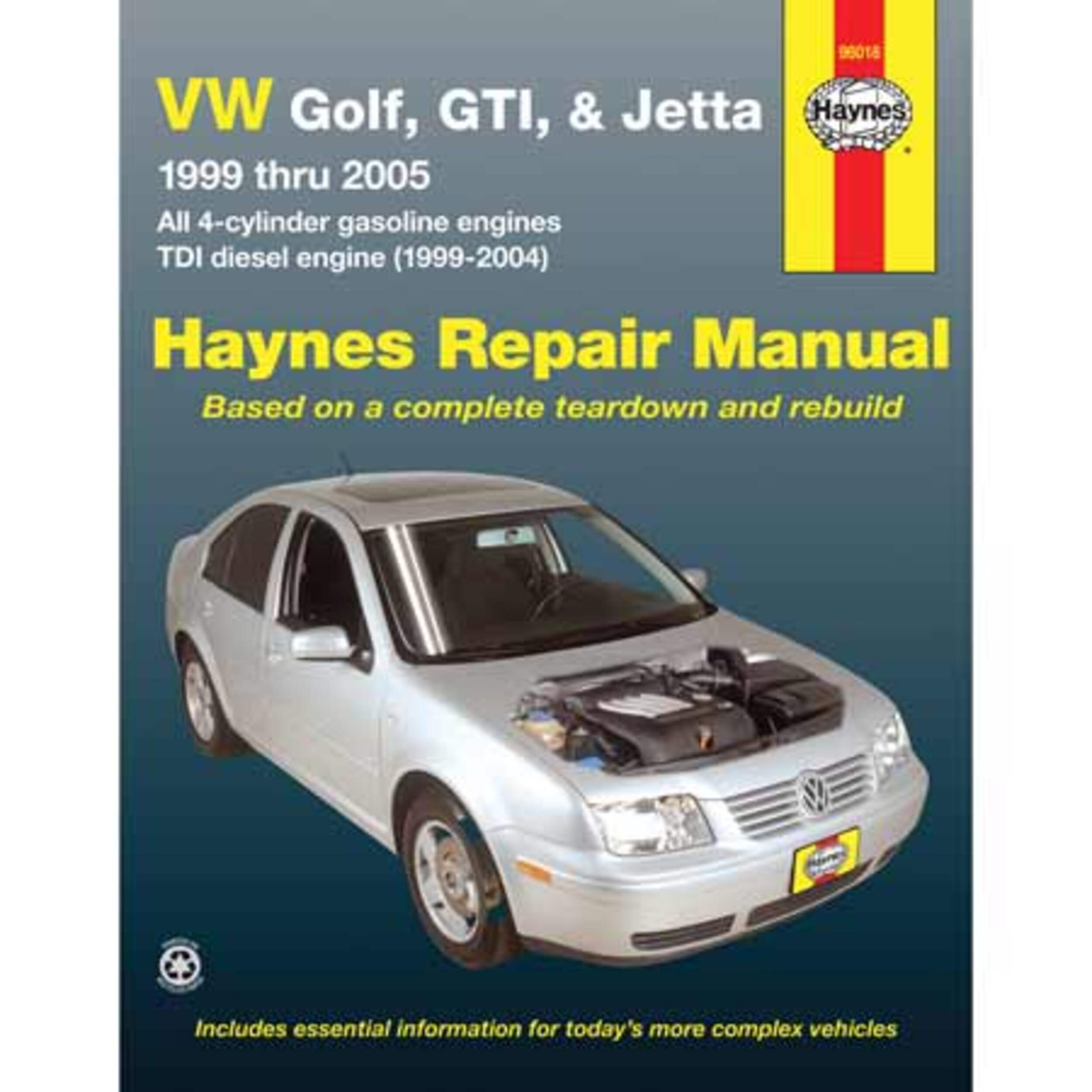 VW Golf, GTI & Jetta 1999 thru 2005 Haynes Repair Manual, 96018 Front_Flat