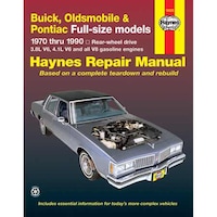 Manuel de réparation automobile Haynes, modèles pleine grandeur Buick, Oldsmobile et Pontiac 1970 à 1990, 19025 Front_Flat