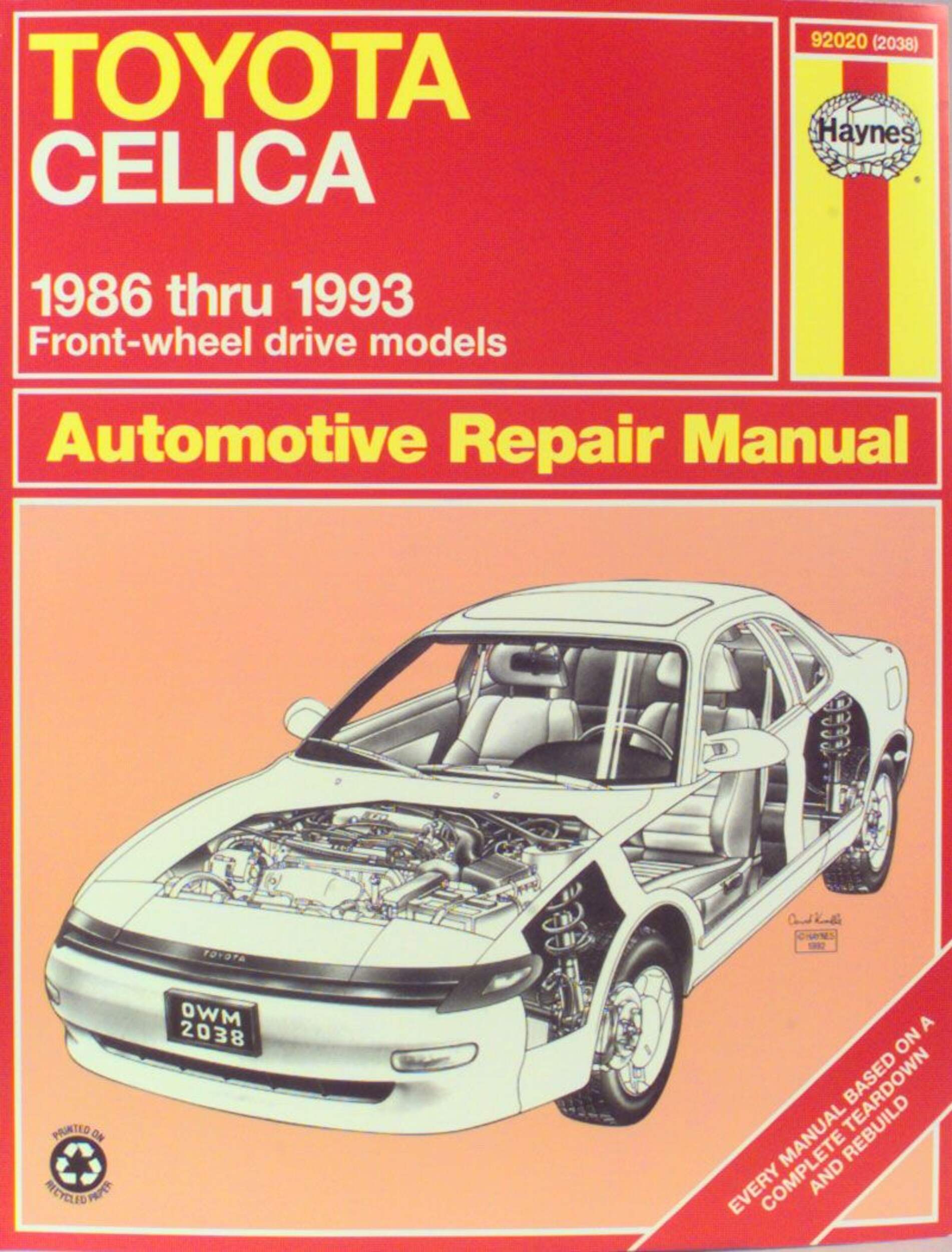 Haynes Automotive Manual, 92020 Front_Flat