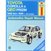 Toyota Corolla & Geo Prizm 1993 thru 2002Haynes Repair Manual, 92036 Front_Flat