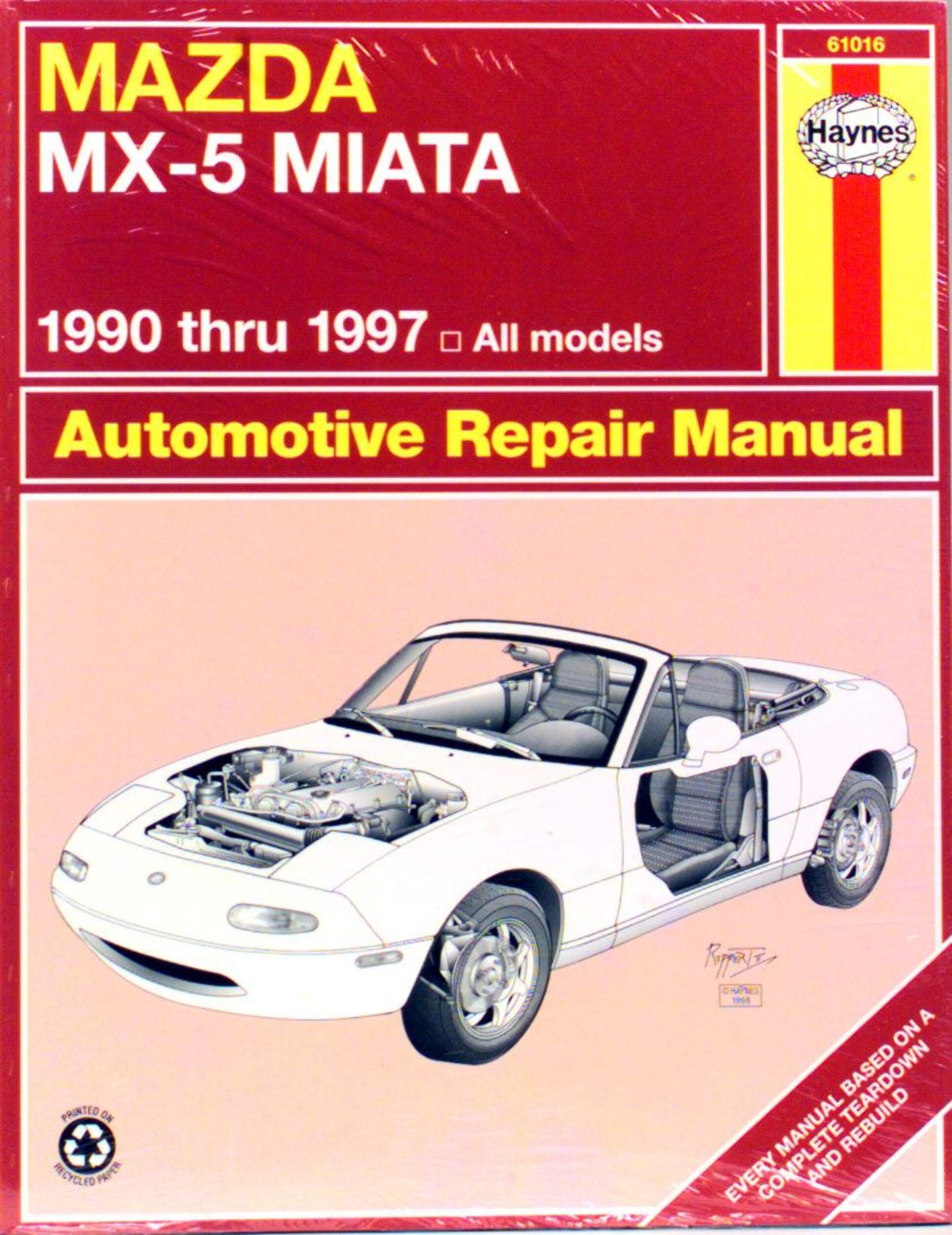 Manuel de réparation automobile Haynes, Mazda MX-5 Miata 1990 à 1997, 61016 Front_Flat