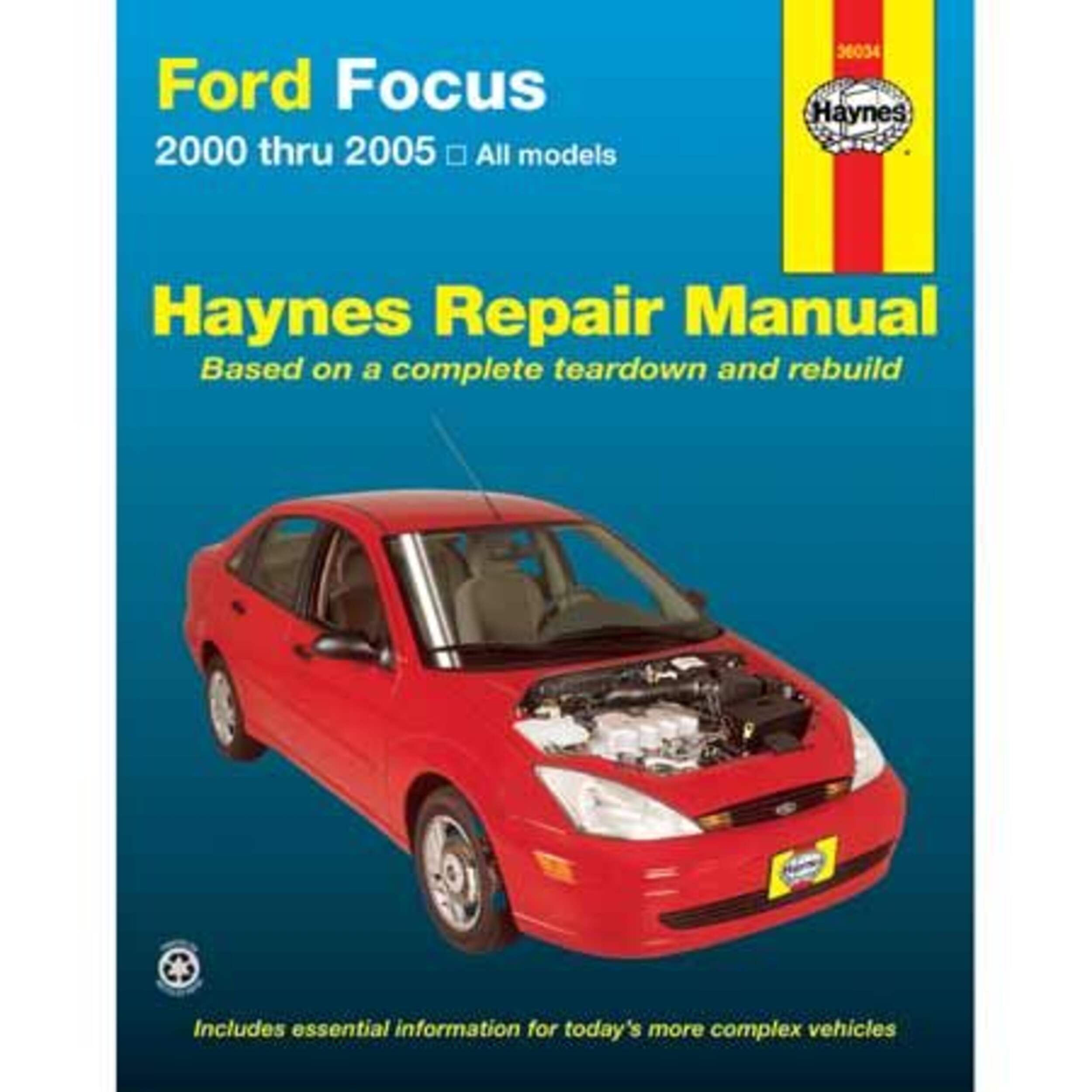 Manuel de réparation automobile Haynes, Ford Focus 2000 à 2005, 36034 Front_Flat