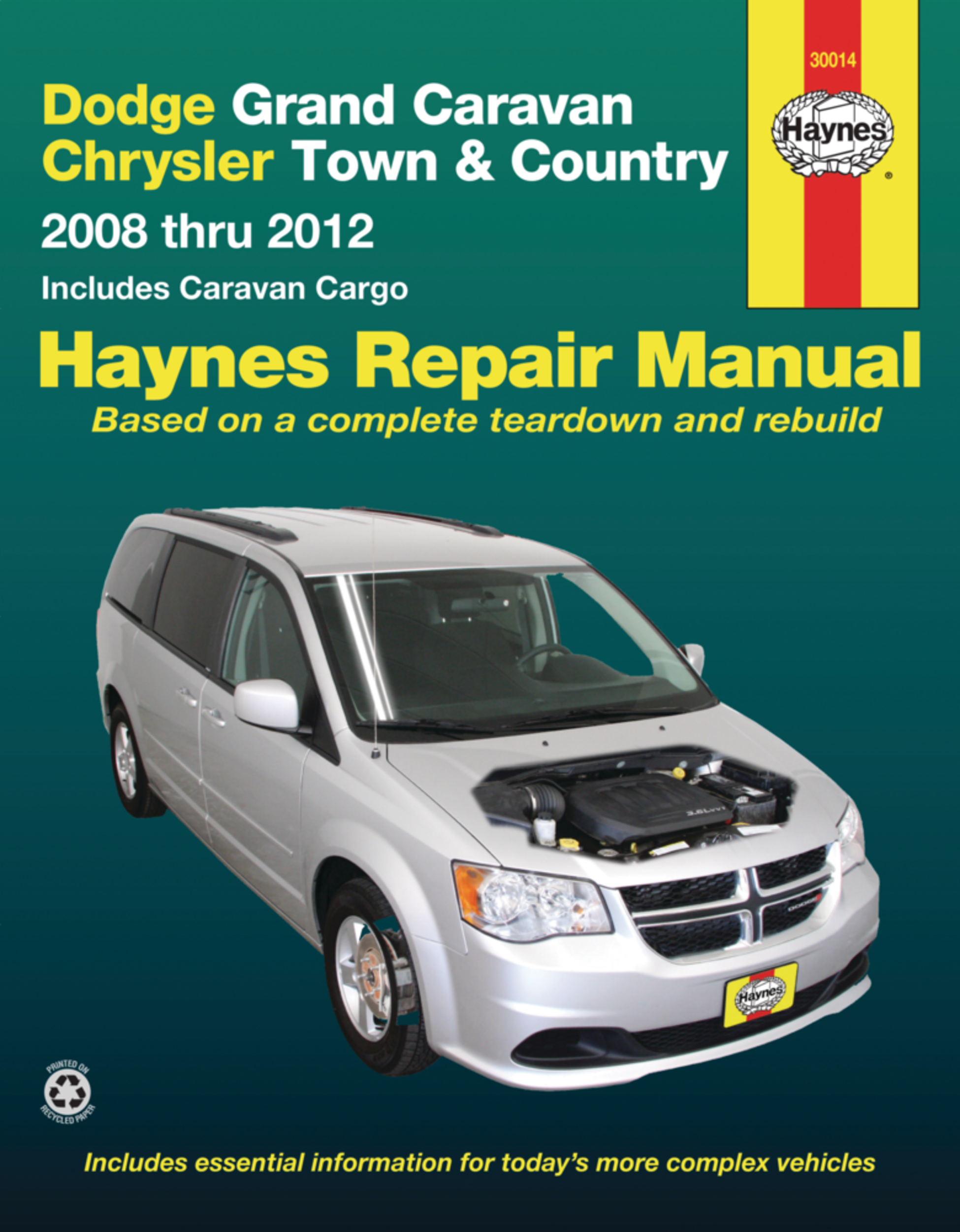 Dodge Grand Caravan & Chrysler Town & Country 2008 thru 2012 Haynes Repair Manual, 30014 Front_Flat