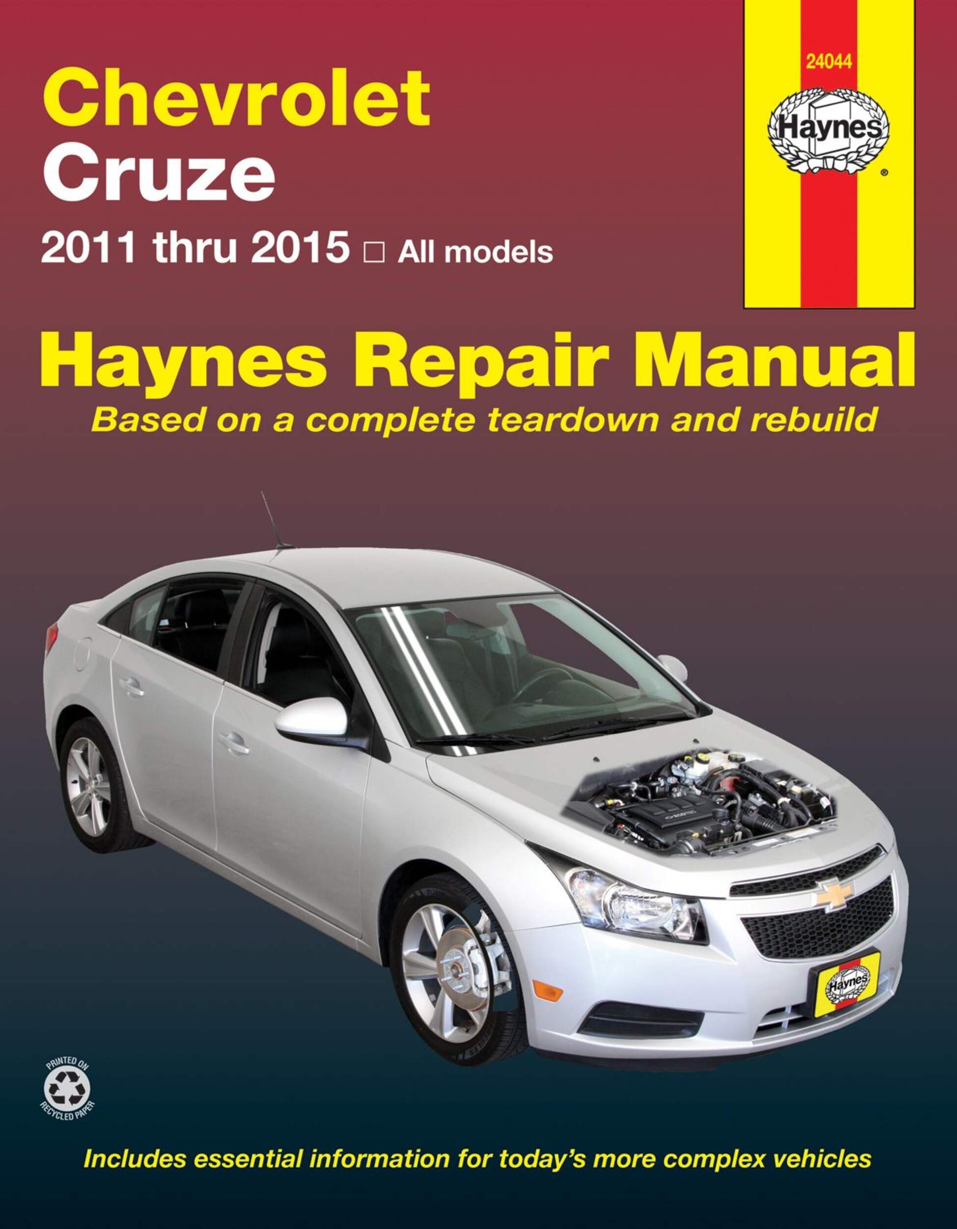 Chevrolet Cruze 2011 thru 2015 Haynes Repair Manual, 24044 Front_Flat