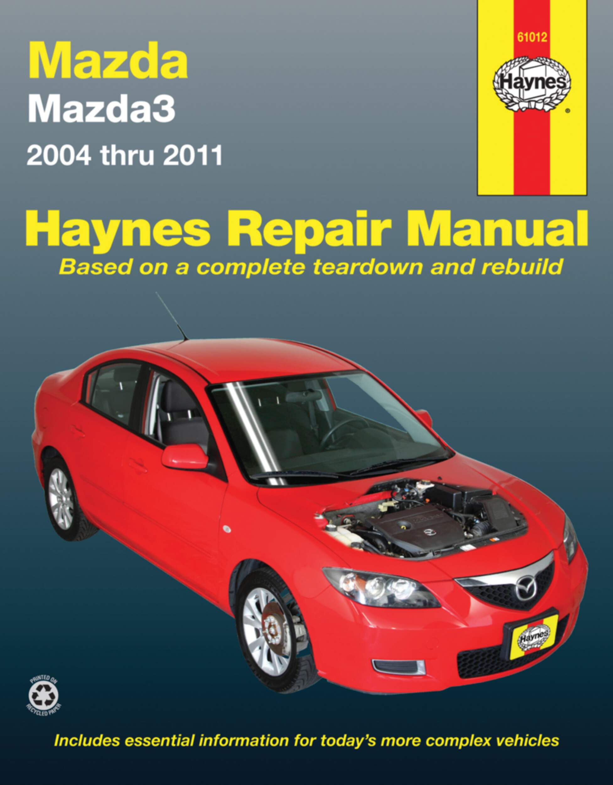 Mazda 3 2004 Thru 2001 Haynes Repair Manual, 61012 Front_Flat