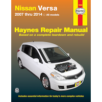 Nissan Versa 2007 thru 2014 Haynes Repair Manual, 72080