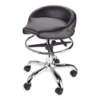 Biker Style Pneumatic Rolling Stool, 350-lb