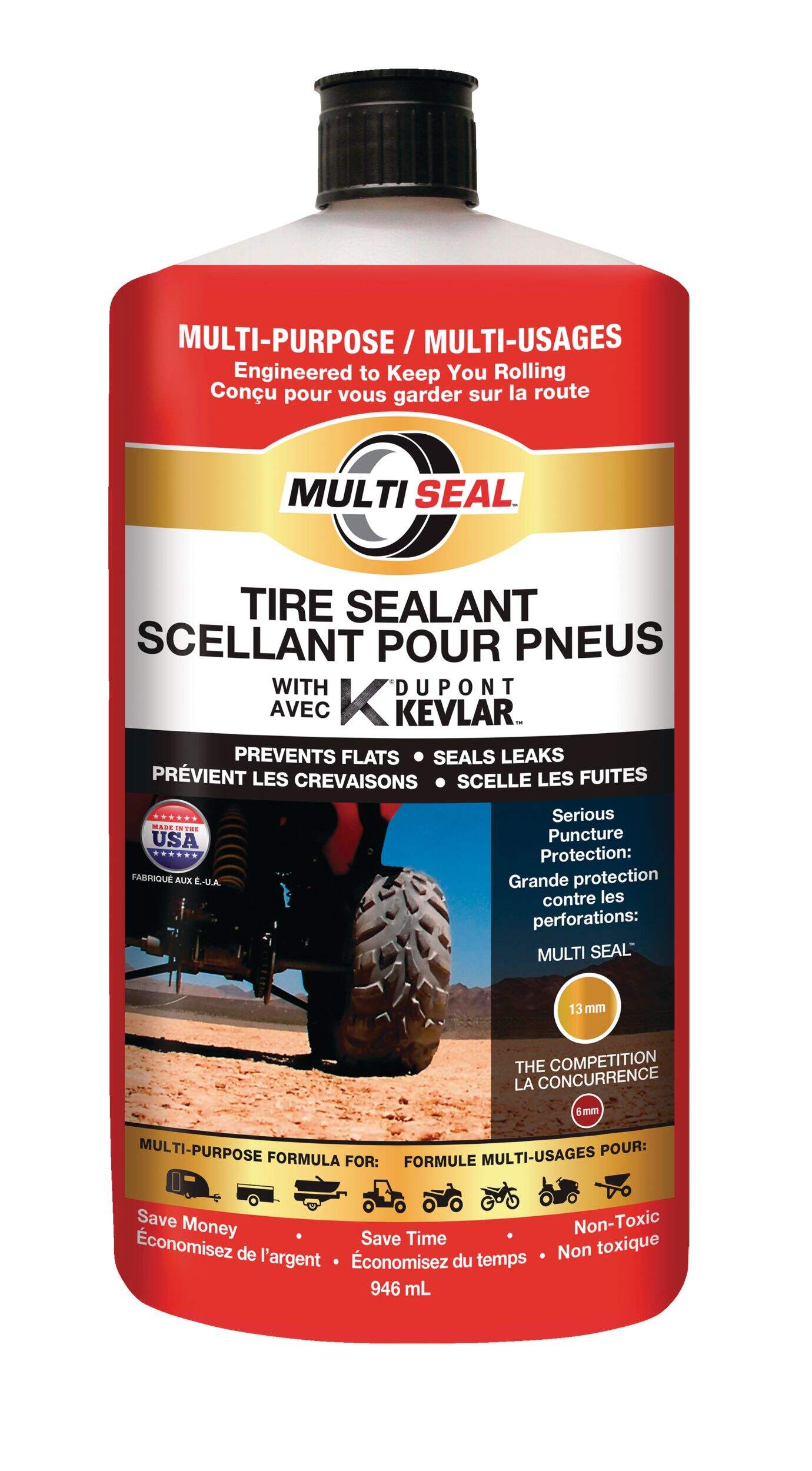 Multi Seal Multi-Purpose Tire Repair Tire Sealant, 946-mL Front_Flat