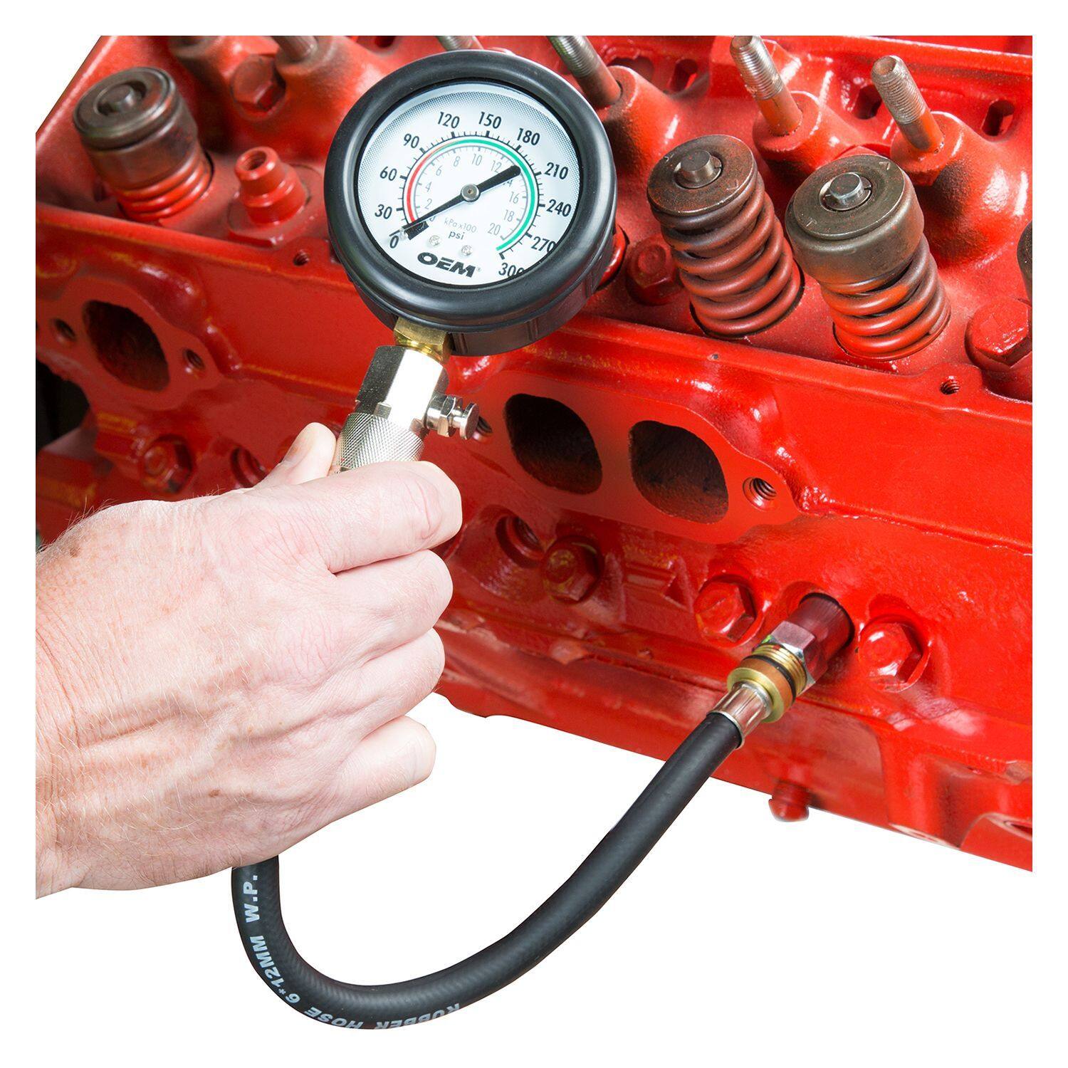 Engine compression store gauge tester