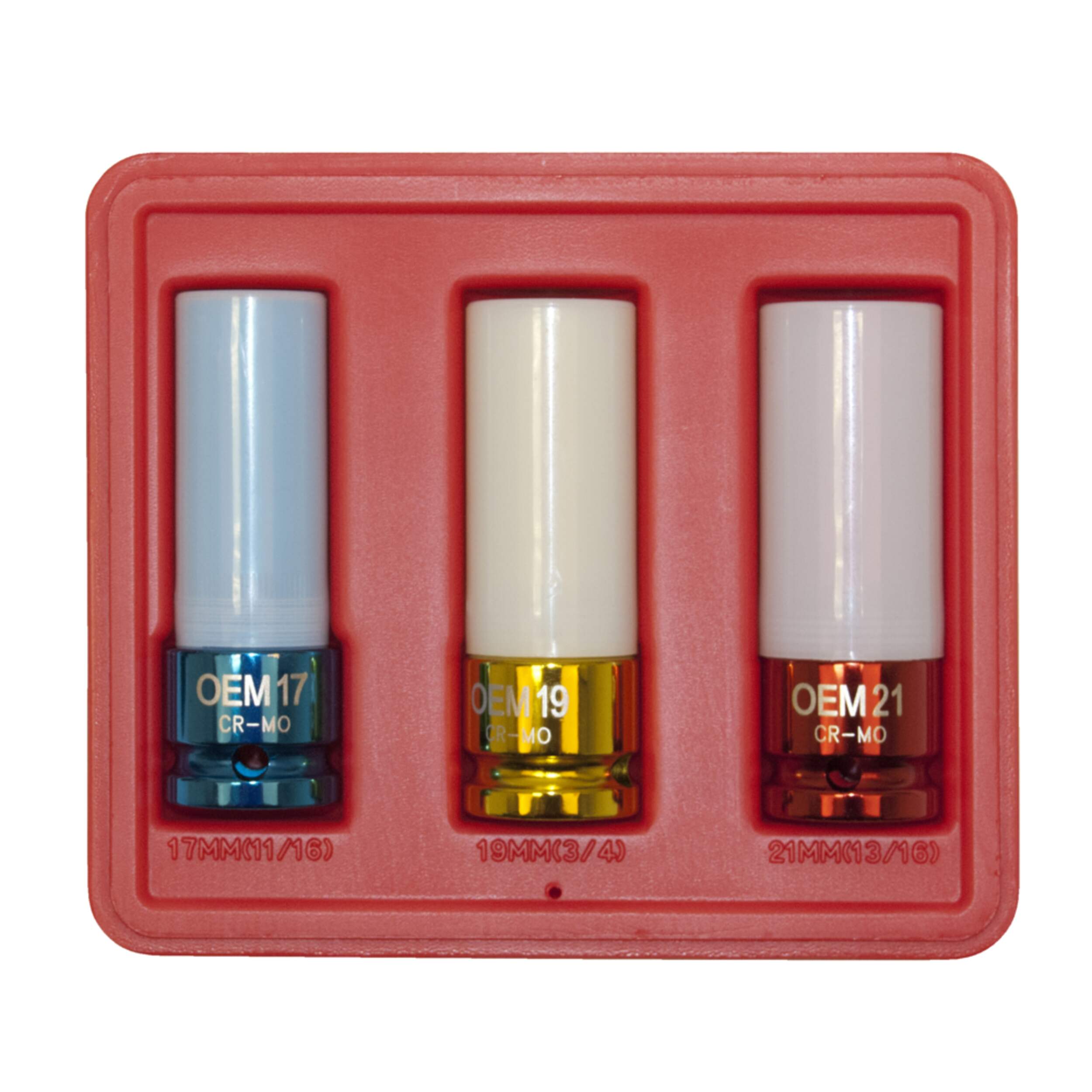 Douilles à paroi mince OEMTOOLS, prise 1/2 po, paq. 2, tailles variées, 44583C Front_Flat