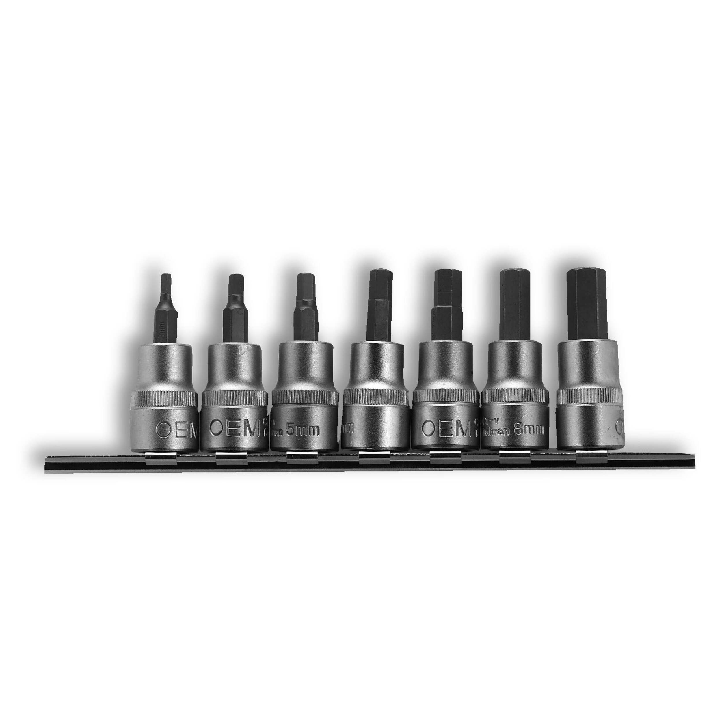 OEMTOOLS® 3/8-in Drive Metric Hex Socket Set, 7-pc, Assorted Sizes, 44004 CloseUp