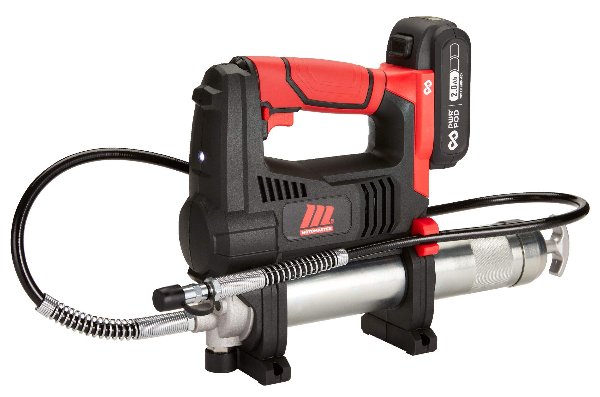 MotoMaster 20V Grease Gun, with PWR POD™ Battery & Charger Front_Three_Fourths_Angled_Left