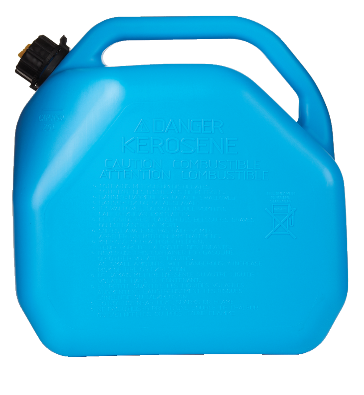 Jerrican à eau avec bec verseur - plastique bleu - capacité de 20 litres