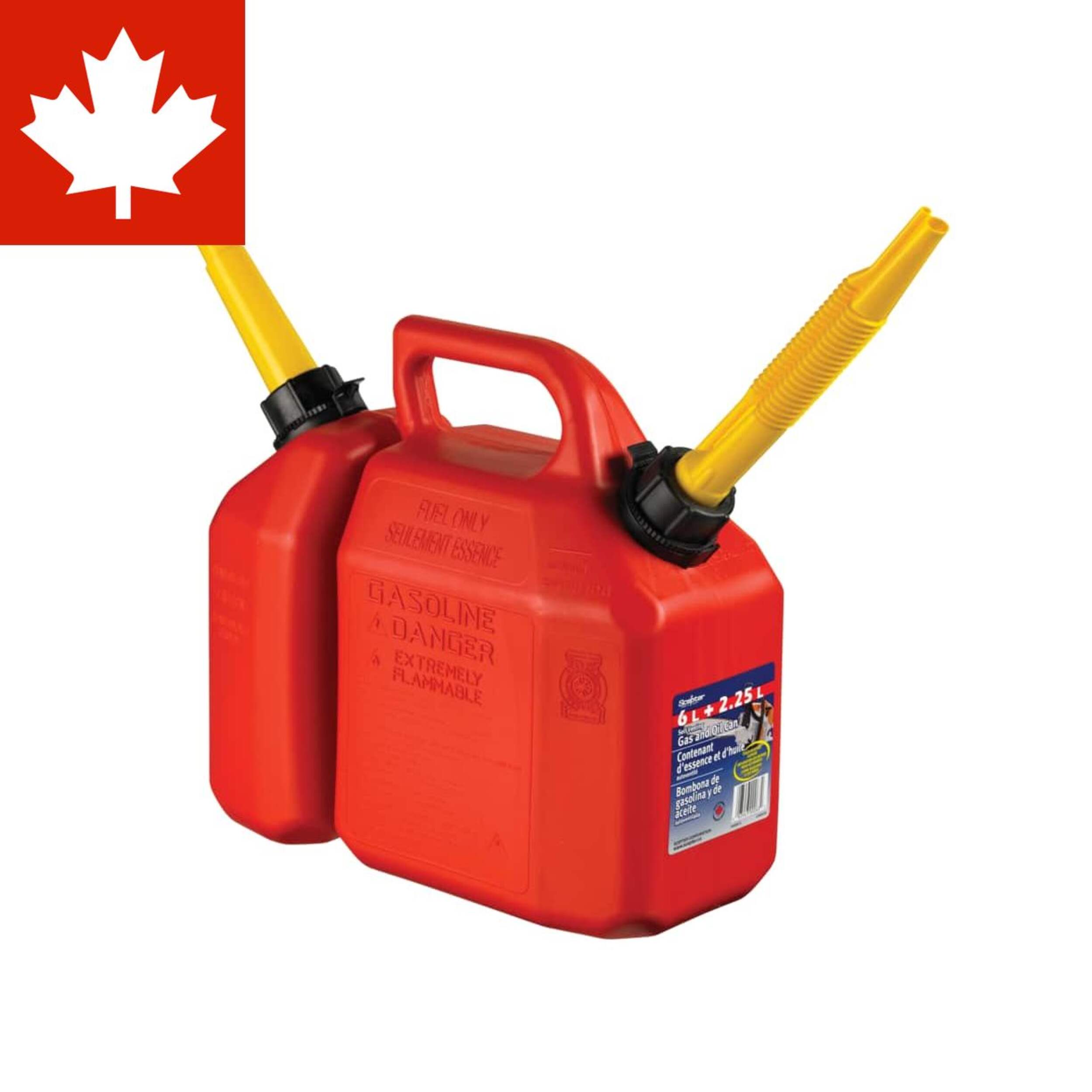 Scepter 2-in-1 Oil and Gas Can Combo, 2.25/6-L Front_Angled_Right