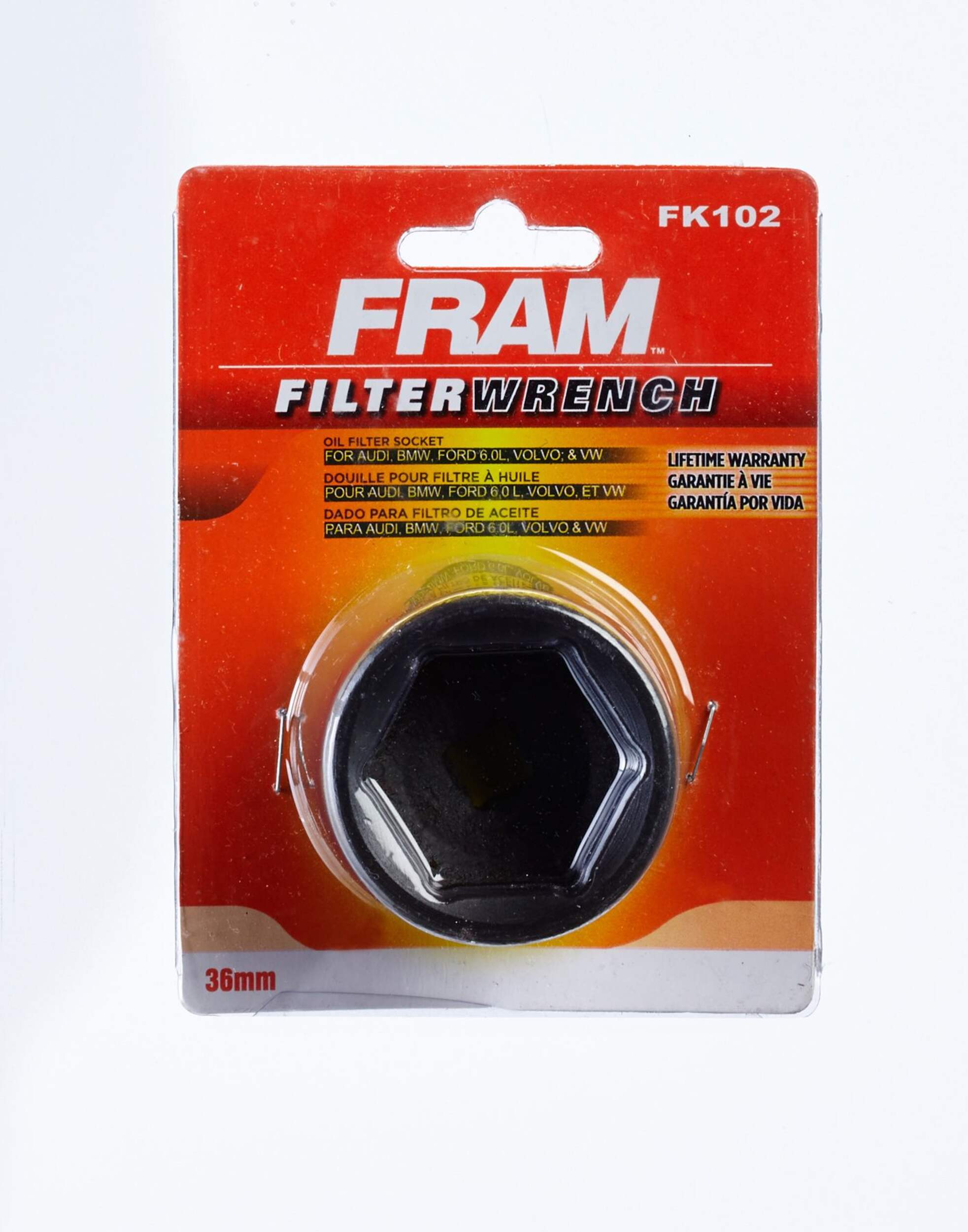 Douille pour filtre à huile FRAM, 36 mm Front_Flat