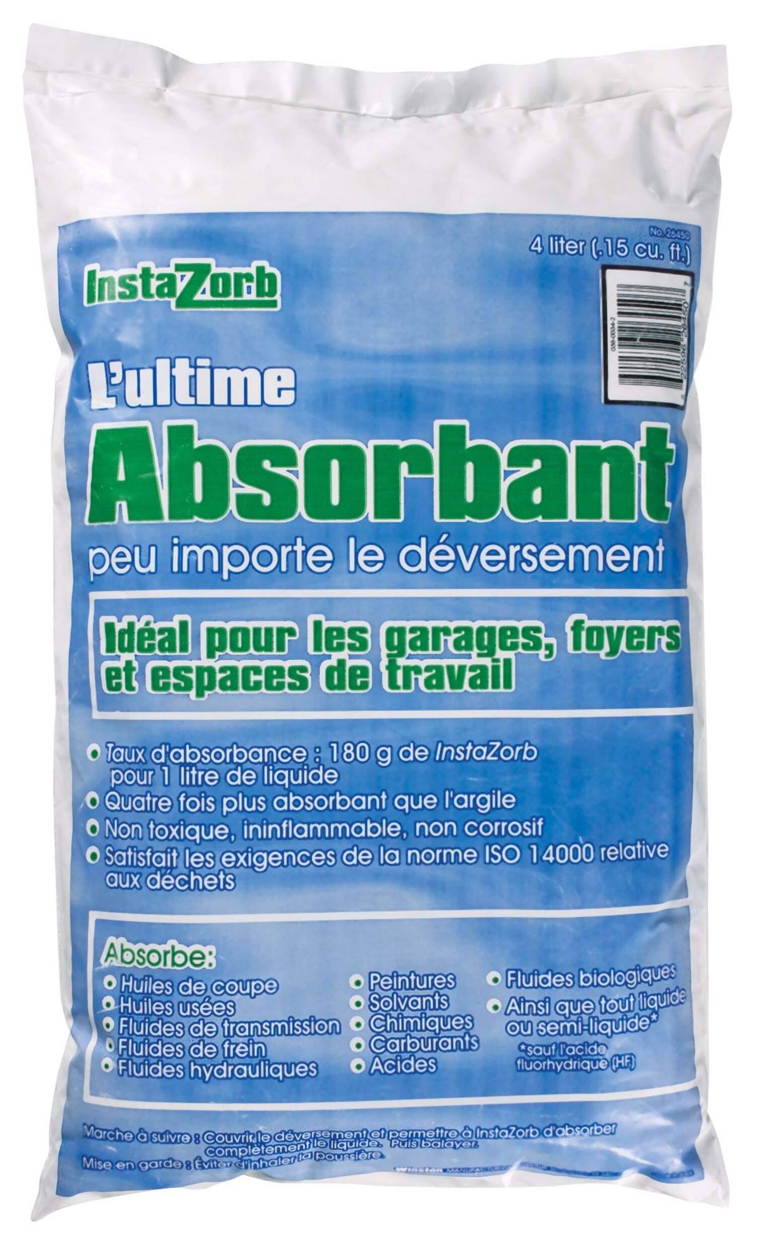 Absorbant pour huile Instazorb, 4 L Front_Flat