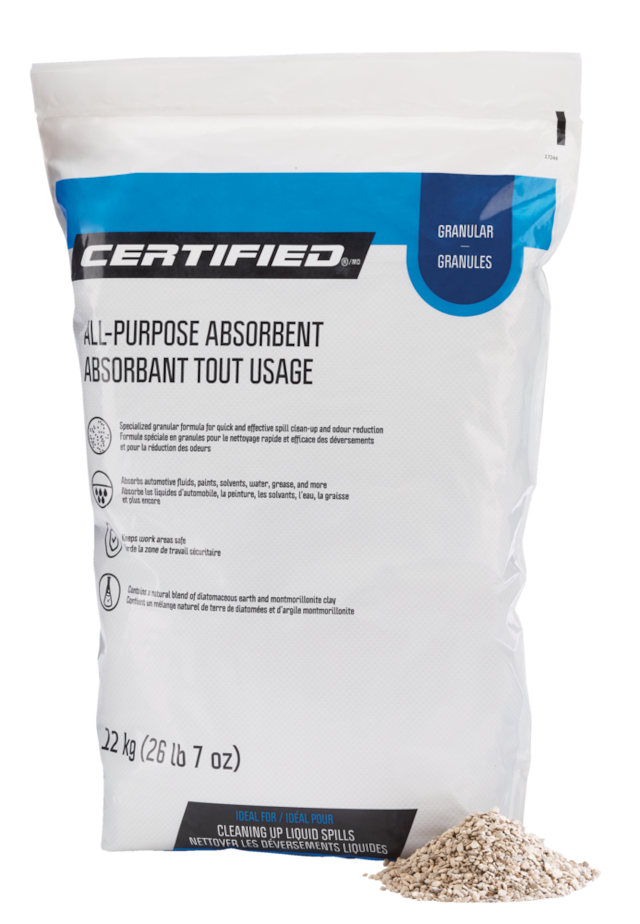 Certified AllPurpose Granular Oil/Fluid Absorbent, 12kg Canadian Tire