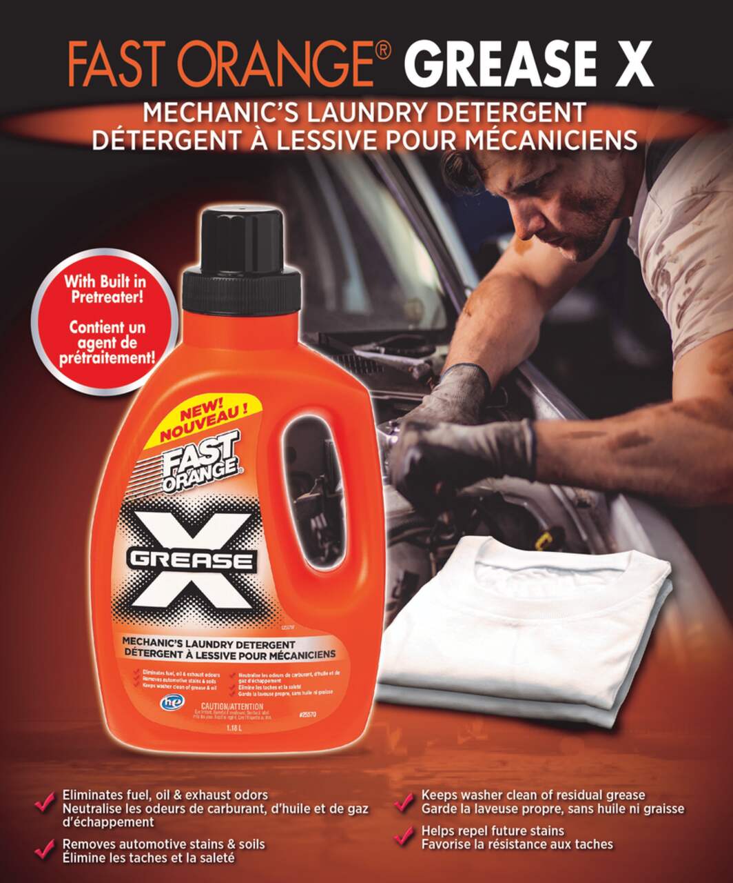 Fast Orange Grease X Mechanic's Laundry Detergent, 1.18-L