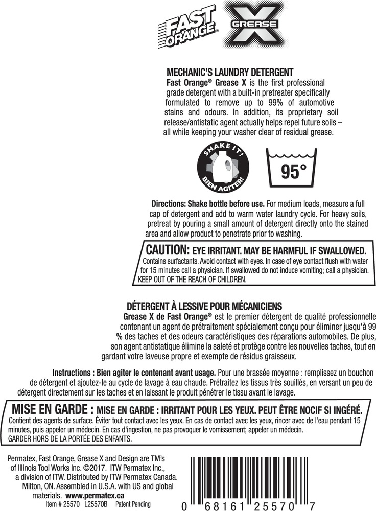 Fast Orange Grease X Mechanic's Laundry Detergent, 1.18L Canadian Tire