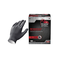 Venom Dual-Layer Nitrile Disposable Chemical-Resistant Steel Gloves, Black, One Size, 50-pk Composite_or_Mixed