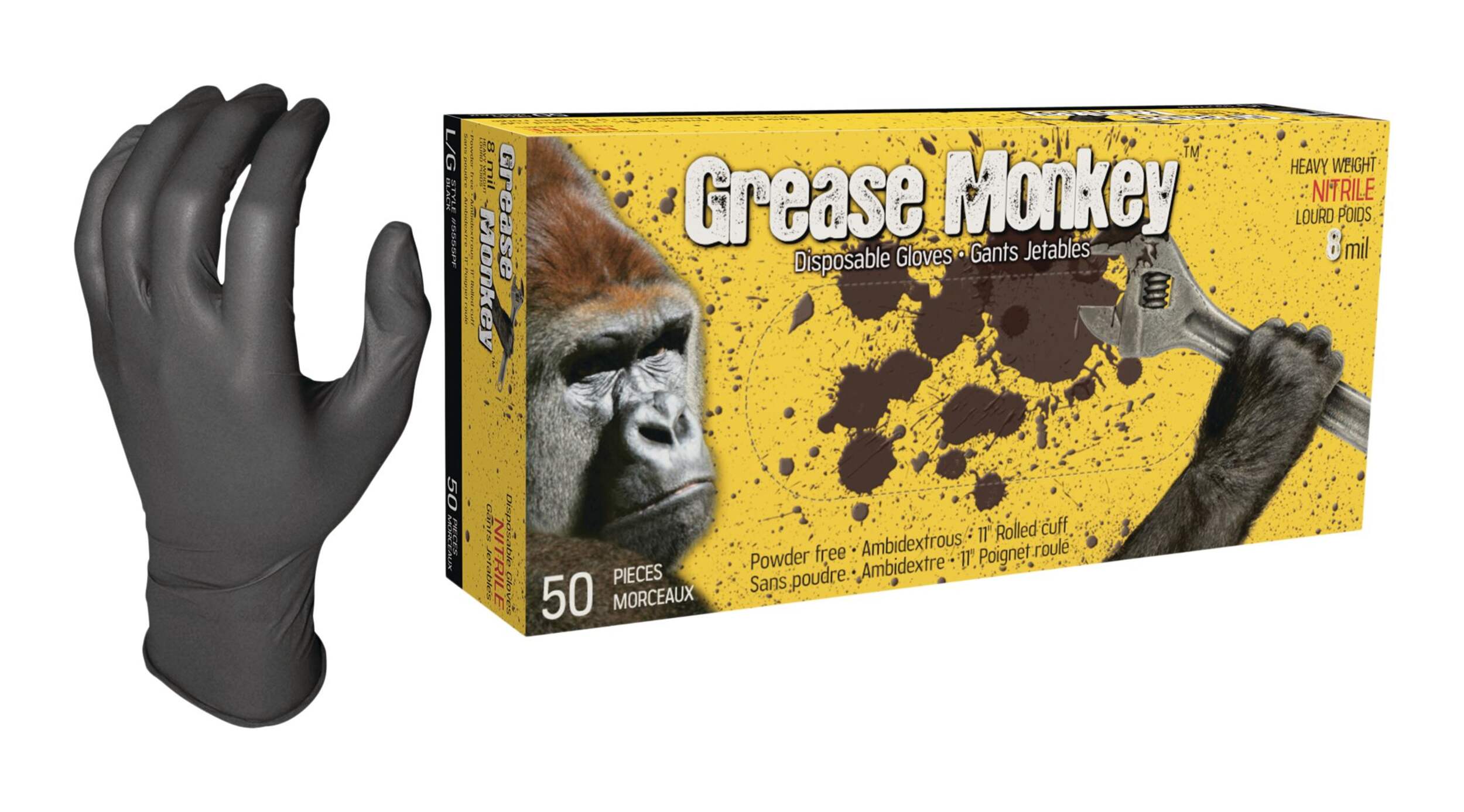 Grease Monkey StandardDuty Nitrile Disposable Gloves puncture