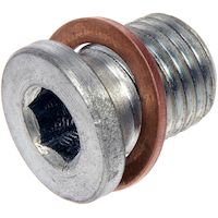Dorman 090-182CD Steel Engine Oil Drain Plug with Gasket, M14x1.50 Front_Three_Fourths_Angled_Left
