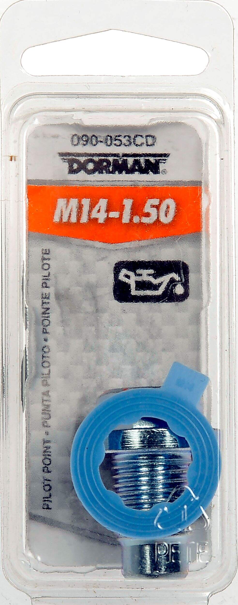 Dorman 090-053CD Steel Engine Oil Drain Plug with Gasket, M14-1.50, Head Size 16mm Front_Flat