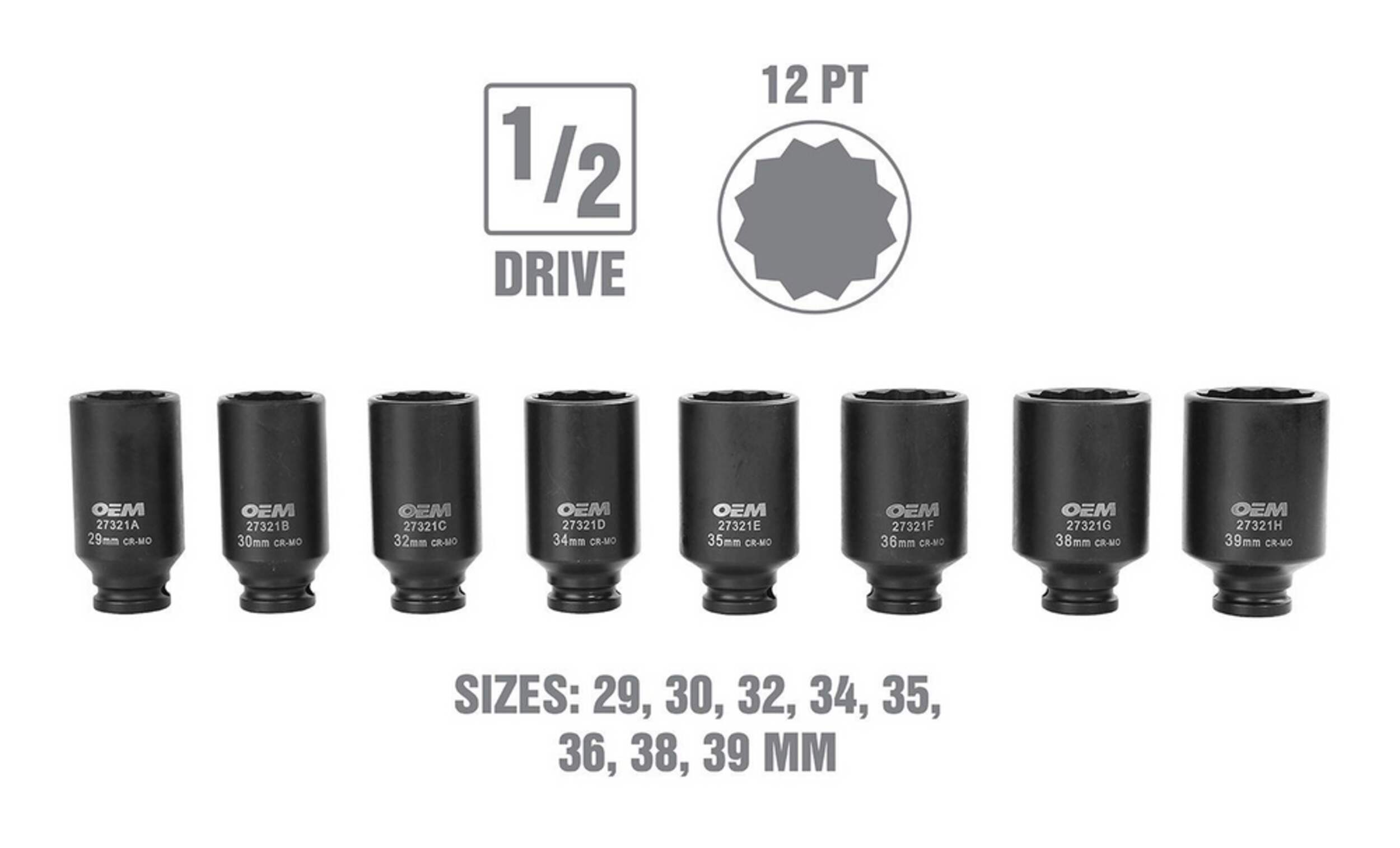 OEMTOOLS® Axle Nut Socket Set, 8pc Canadian Tire