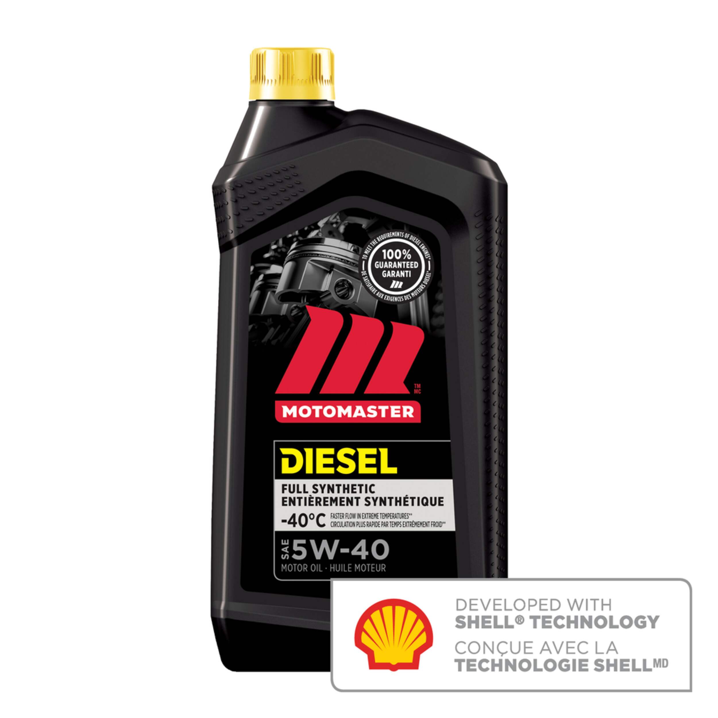 Huile synthétique MotoMaster, 5W-40, moteur diesel, 946 mL Front_Flat