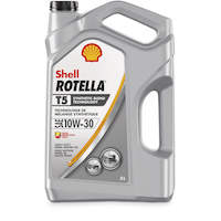 Shell Rotella T5 Semi-Synthetic 10W30 Diesel Oil, 5-L Jug Front_Flat