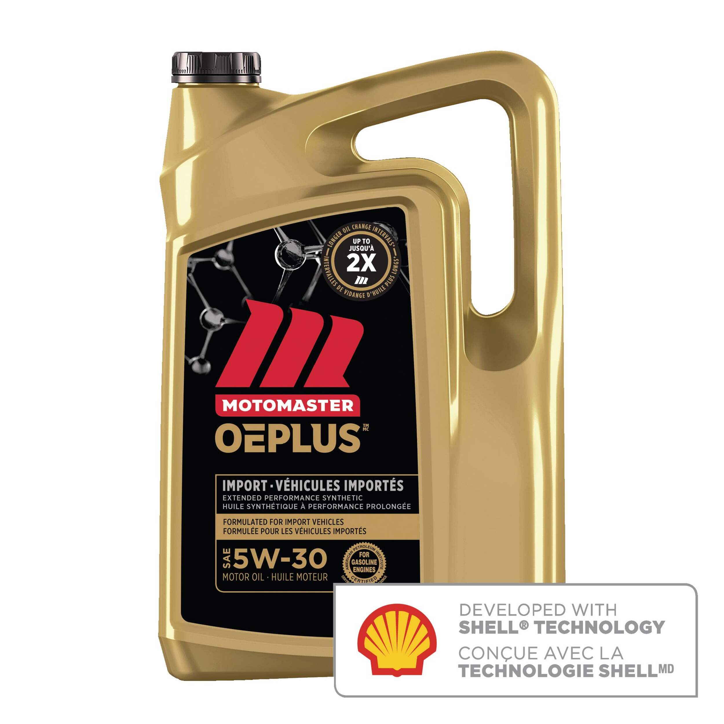 MotoMaster OEPLUS Import Premium 5W30 Synthetic Engine/Motor Oil, 5-L Front_Flat