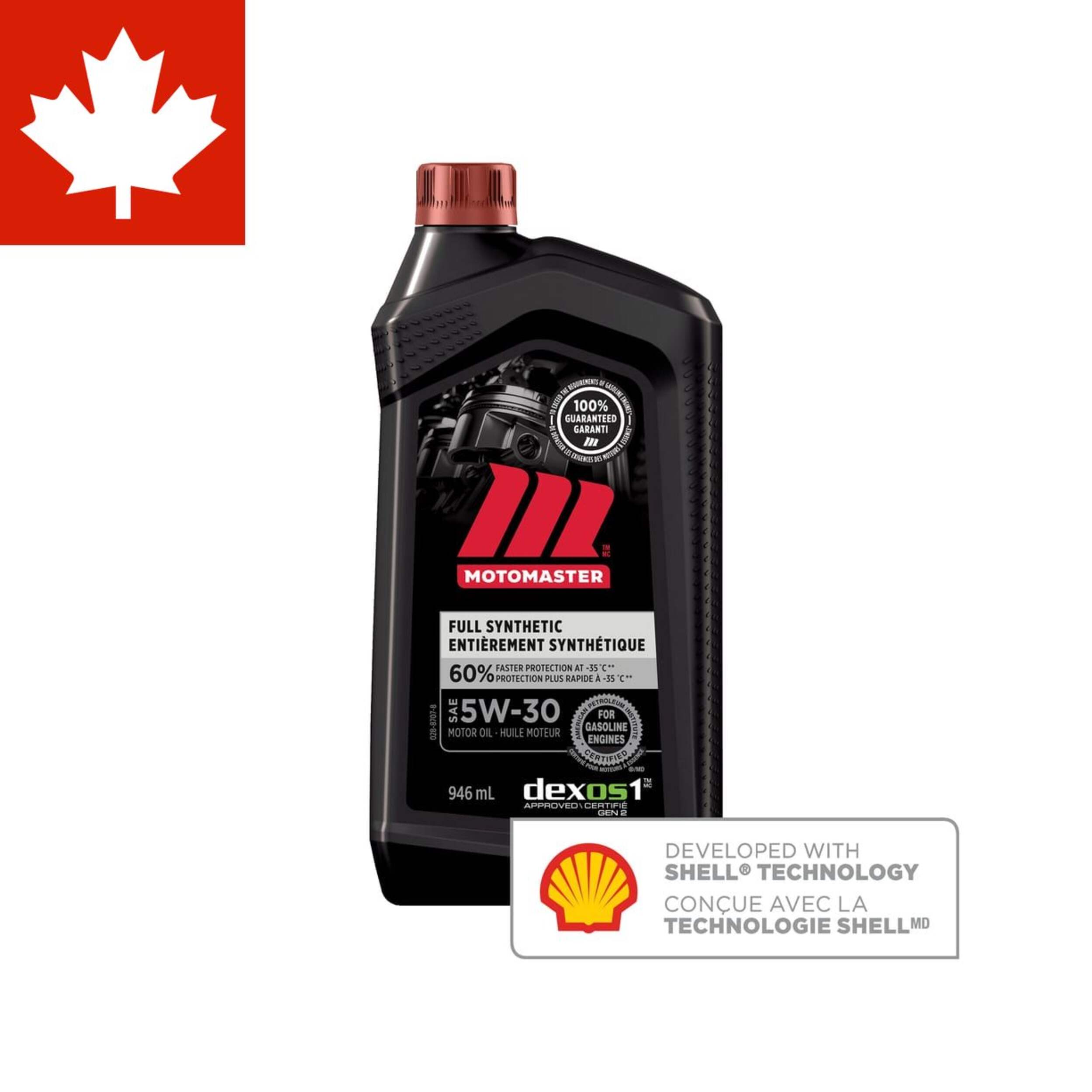 Huile à moteur synthétique MotoMaster 5W30, 946 mL Front_Flat